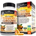 까만 고추 추출물 1500mg를 가진 심황 쿠르쿠민 - 95% Curcuminoids와 BioPerine를 가진 높은 흡수 매우 유력한 심황 보충교재 - 합동 지원을 위한 비 GMO Tumeric 캡슐 - 90의 캡슐