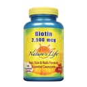 Nature's Life Biotin 2500mcg | 건강한 모발, 피부, 네일 및 대사 지원 | Non-GMO | 200 식물성 캡슐