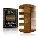 BRV MEN Beard & Mustache 빗, 100 % 천연 녹색 샌들우드, 휴대용 케이스가있는 포켓 곰 빗, 모든 유형 및 헤어 스타일을위한 남성을위한 나무 곰 빗 & 곰
