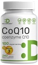 DEAL SUPPLEMENT CoQ10 100mg 와 오메가 3 100mg, 240 캡슐 | 바이오 사용 가능한 코엔자임 Q10 공식 | 비 GMO