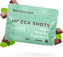 SGC 가장 높은 농도 100mg Caffeine 당 거미, 팩 당 2 Gummies, 12 팩 Mocca 샷 민트 초콜릿 공장 기반 nootropic Instant Energy Ginkgo biloba, Theobromine.
