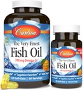 Carlson - 매우 정밀한 물고기 기름, 700 mg Omega-3s의 노르웨이어 물고기 기름 보충교재, 야생 잡은 Omega-3 물고기 기름, 지속가능한 Sourced 물고기 기름 캡슐, Omega-3 보충교재, 오렌지, 120+30 Softgels