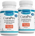EuroMedica CuraPro - 뇌 및 면역 건강 지원을위한 산화 보충 - Curcumin 및 Turmeric Essential Oil과 다이어트 보충 - 초본 Liver 지원 - 60 Softgels, 2 팩 (120 Softgels)