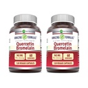 Bromelain 165mg, 120 Veggie 캡슐 보충 (포장 2) - Non-GMO - 글루텐 자유로운 - 지원 전반적인 건강 & 좋은 것의 놀라운 공식 Quercetin 800mg