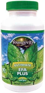 Youngevity Ultimate EFA Plus - Essential Fatty Acid, 90 Soft Gel - 심장, 뇌, 관절, 피부 건강을위한 균형 잡힌 생선 오일 공식 - Omega-3, Omega-6, Omega-9 Supplement for Optimal Health Support