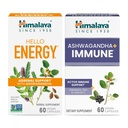 Adrenal Support & Daily Energy and & Ashwagandha +Immune with Vitamin C for Active Immune Support, 60 캡슐 각각 - 번들
