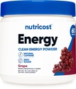 Nutricost 에너지 음료 분말 (Grape) (60 인분) - 자연 풍미를 가진 사전 운동 보충교재 - Non-GMO, 글루텐 자유로운