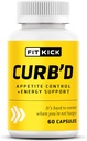 FITKICK Curb’D 캡슐 – 비 처방 식 식욕 및 크래킹 지원, 자연 추출물과 에너지 및 초점 공식 – 라즈베리 케톤, 그린 커피 콩 & 밀감속 Aurantium – 60 Vegan 캡슐