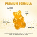 Creatine Monohydrate Gummies 근육 힘 Men&Women의 에너지 부스트 전 일 보충교재 - 파인애플 풍미