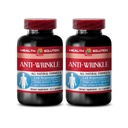 얼굴을 위한 반대로 주름 캡슐 - ANTI-WRINKLE COMPLEX - 피부 무기물, 노화 방지 보충교재, 비타민 E 교원질, 혈청 반대로 주름, 알파 lipoic 산, 여자를 위한 반대로 주름 알약, 2 Bot 120 모자