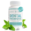 치과 구두 Probiotic, 60 Chewable 정제 - 보충 교재 w/BLIS K12 & M18 - 성인을 위한 나쁜 호흡 처리 - Boosts 구두 건강 - Fights Halitosis, Tooth Decay, Strep Throat (분 풍미)