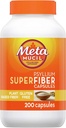 Metamucil SuperFiber Psyllium 캡슐, 글루텐 무료 및 설탕 무료, 200 Ct