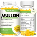 명확한 Lungs를 위한 Mullein Gummies, Lungs를 위한 1개의 Mullein 잎 추출물, Lung Cleanse를 위한 Mullein Quercetin Gummies, 호흡, 면역, 파인애플 풍미, 120 조사