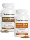 Lions Mane (120ct) 및 Cordyceps (120ct) 캡슐 번들 - Cognition, Energy 및 Endurance를위한 버섯 보충