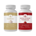 PURE ORIGINAL INGREDIENTS 마늘 & Apple Cider Vinegar 캡슐 번들 (100 캡슐 각각), 첨가물 또는 필러 없음, 실험실 검증