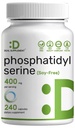 Phosphatidylserine 보충교재, 400mg 서빙, 240의 캡슐 – Soy 자유로운 해바라기 Lecithin 근원