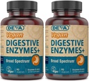 Deva Vegan 비타민 Digestive Enzymes Plus 보충 - 효소 및 허브의 독특한 혼합 - 90 캡슐 (포장 2) 패키지 5 월 Vary