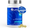 CanPrev K2 유기 코코넛 오일 120mcg, 120 Softgels 120 일 공급 - Optimal 뼈와 치아 지원, 강력한 뼈와 치아 유지를위한 높은 효능 비타민 K2 강화 흡수
