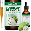 (1 팩) Soursop Graviola 액체 드롭 바다 Moss & Turmeric, Soursop Bitters 액체 셀 지원 및 재생, 산화 방지제 및 면역, 2 Fl / Oz