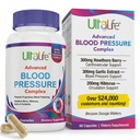 ULTALIFE 혈압 보충제 - 고급 혈압 보충 단지 - Hawthorn Berry, Hibiscus, 마늘, Forskolin - 14 비타민 & 허브, Veggie 캡슐에 30 일 공급