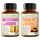 Vimerson 건강 여자의 Multivitamin & Turmeric Moringa 보충 Immune 지원, 에너지, 계류, 머리, 피부, 못, 합동 및 소화를 위한.