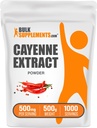 BulkSupplements.com Cayenne Pepper Extract Powder - Capsaicin 보충교재, Capsicum Extract - 서빙 당 Cayenne Extract의 500mg, Cayenne Supplement - 글루텐 무료 (500 그램 - 1.1 파운드)